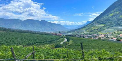 Ausblick beim Café Konrad vom Algunder Waalweg aus