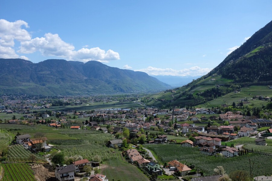 Panoramablick auf Algund, Meran und Marling